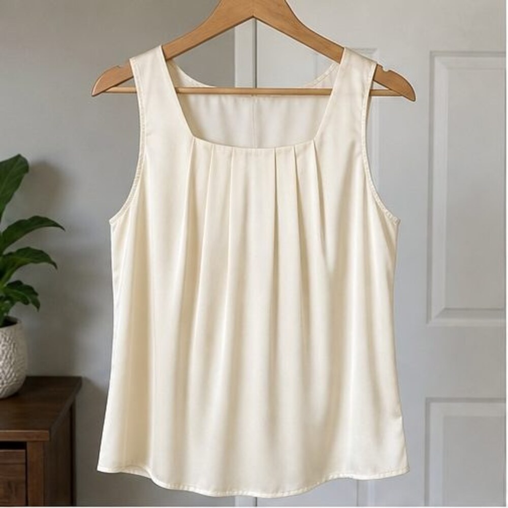 Cream Pleated Blouse